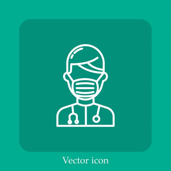 Icono Del Vector Médico Icon Line Lineal Con Carrera Editable — Archivo Imágenes Vectoriales