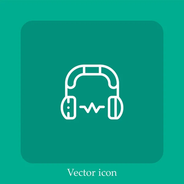 Ear Protection Vector Icon Linear Icon Line Editable Stroke — Stock Vector