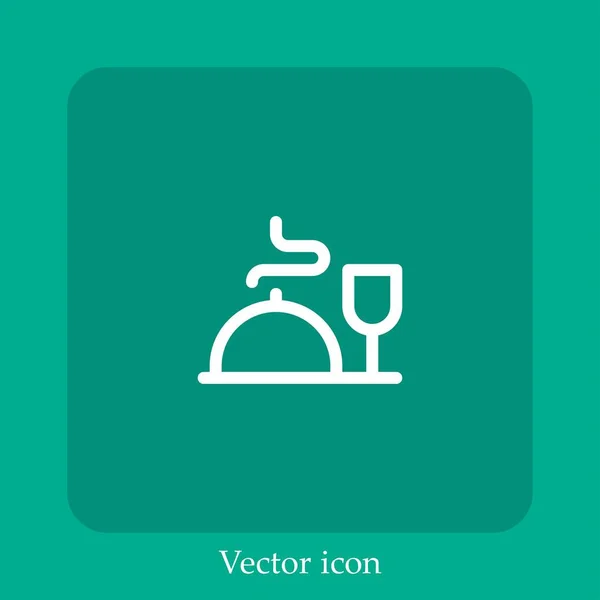 Eating Vector Icon Linear Icon Line Editable Stroke — Stock Vector