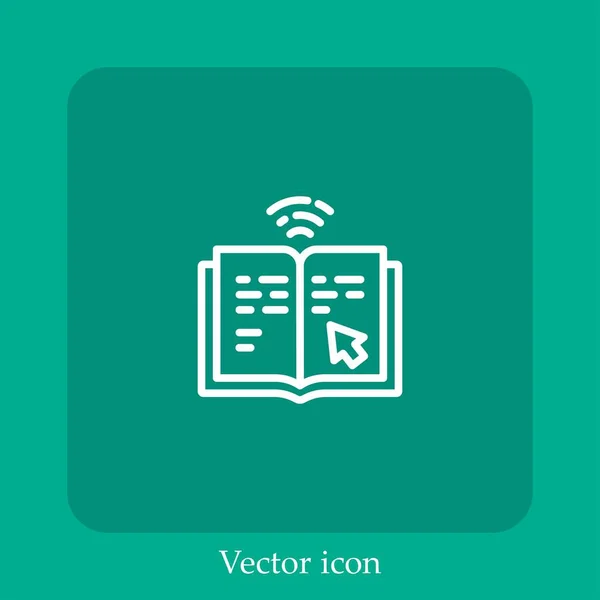 Ebook Vector Icon Linear Icon Line Editable Stroke — Stock Vector