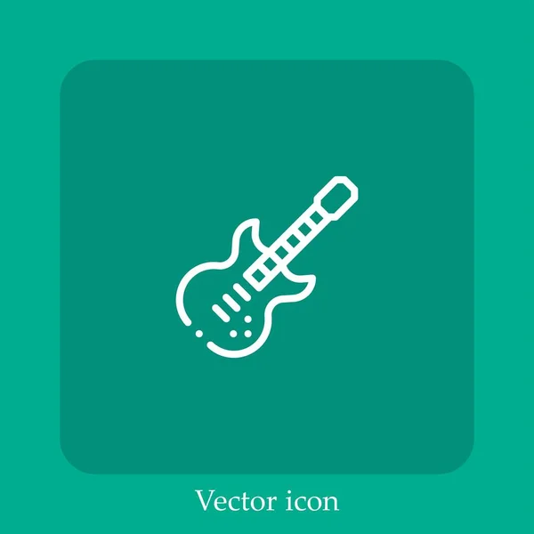 Ícone Vetor Guitarra Elétrica Linear Icon Line Com Curso Editável —  Vetores de Stock