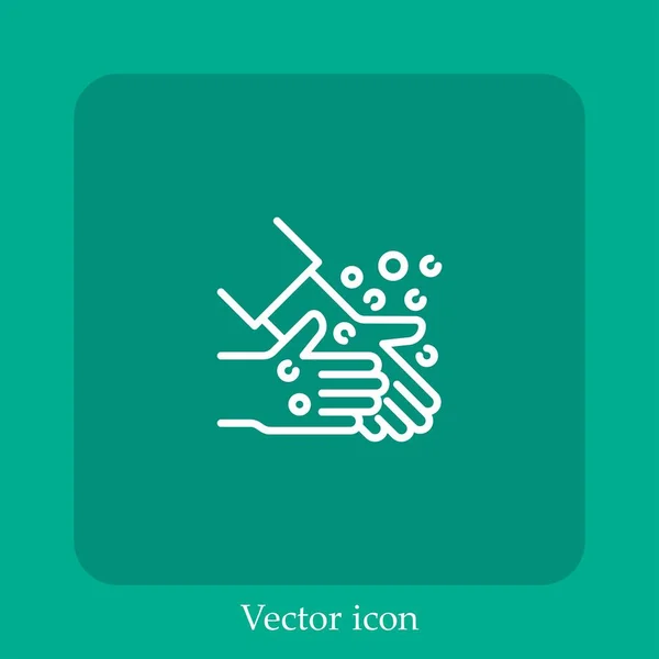 Handwaschvektorsymbol Linear Icon Line Mit Editierbarem Strich — Stockvektor