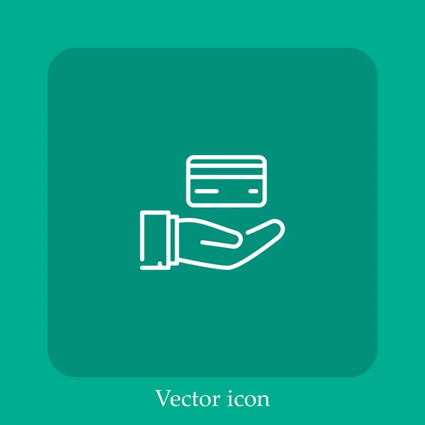 Icono Vector Mano Icon Line Lineal Con Carrera Editable — Archivo Imágenes Vectoriales