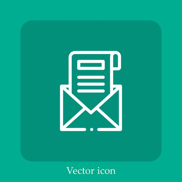 Letter Vektor Icon Lineare Icon Line Mit Editierbarem Strich — Stockvektor