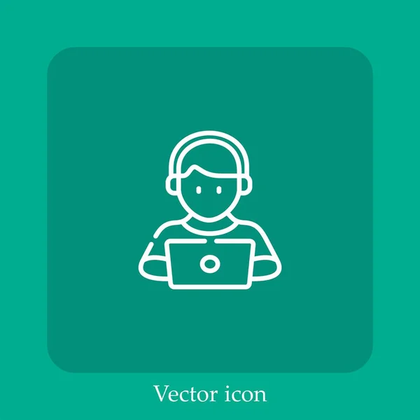 Hören Vektor Symbol Lineare Icon Line Mit Editierbarem Strich — Stockvektor