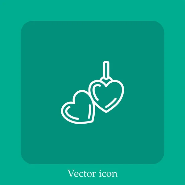 Medallón Icono Vector Icon Line Lineal Con Carrera Editable — Vector de stock