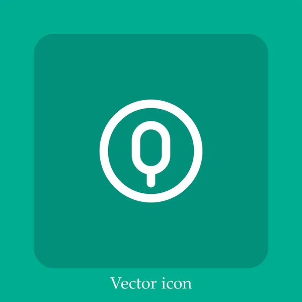 Icono Vector Micrófono Icon Line Lineal Con Carrera Editable — Vector de stock