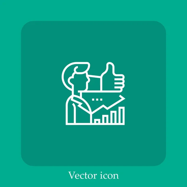 Ícone Vetorial Motivação Linear Icon Line Com Curso Editável —  Vetores de Stock