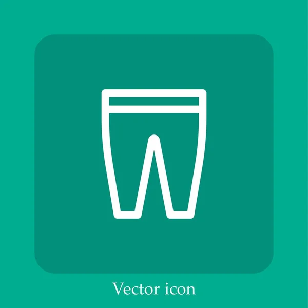 Calças Ícone Vetor Linear Icon Line Com Curso Editável — Vetor de Stock