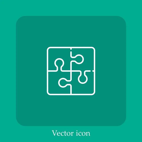 Ícone Vetor Quebra Cabeça Linear Icon Line Com Curso Editável — Vetor de Stock