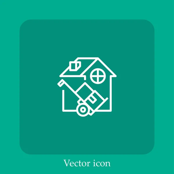 Icône Vectorielle Expédition Icône Linéaire Ligne Avec Course Modifiable — Image vectorielle