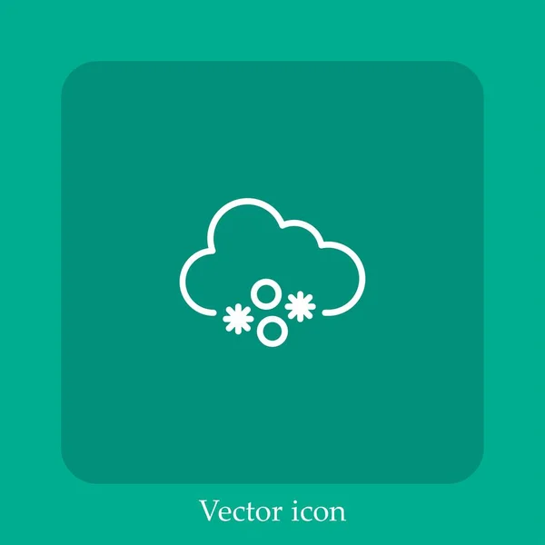 Icono Vector Nevado Icon Line Lineal Con Carrera Editable — Vector de stock