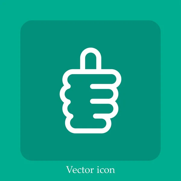 Thumb Vector Icon Linear Icon Line Editable Stroke — Stock Vector