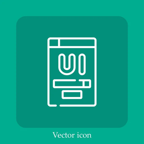 Vector Icono Lineal Icon Line Con Carrera Editable — Vector de stock