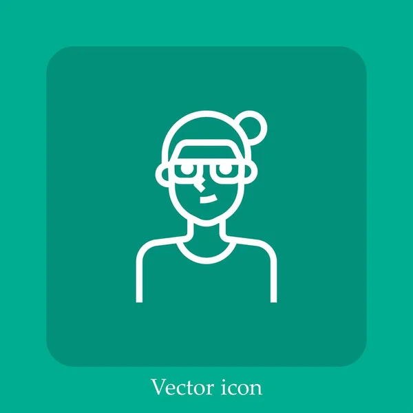 Frau Vektorsymbol Lineare Icon Line Mit Editierbarem Strich — Stockvektor