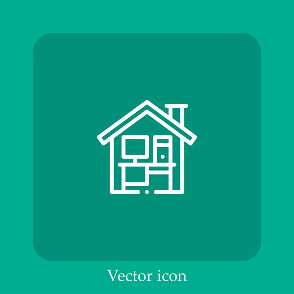 Trabalhando Ícone Vetor Home Linear Icon Line Com Curso Editável — Vetor de Stock