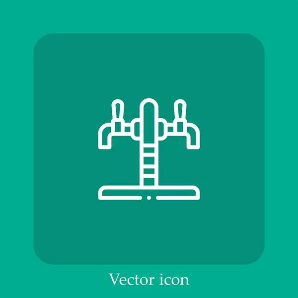 Beer Tap Vector Icon Linear Icon Line Editable Stroke — Stock Vector