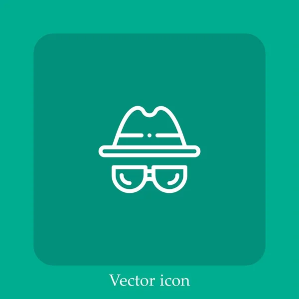 Detective Vector Icono Lineal Icon Line Con Carrera Editable — Archivo Imágenes Vectoriales