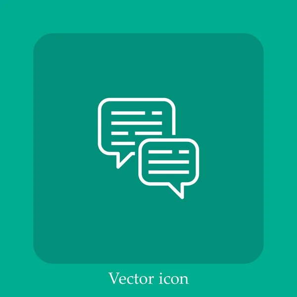 Dialogvektorsymbol Lineare Icon Line Mit Editierbarem Strich — Stockvektor