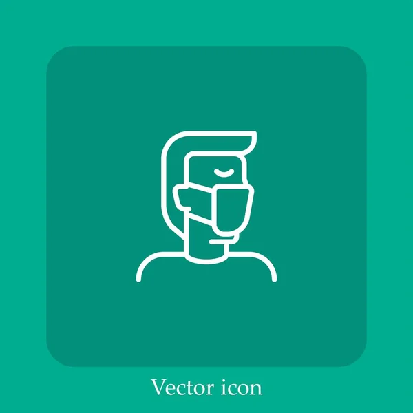 Gesichtsmaske Vektorsymbol Lineare Icon Line Mit Editierbarem Strich — Stockvektor