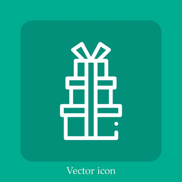 Geschenke Vektor Symbol Lineare Icon Line Mit Editierbarem Strich — Stockvektor