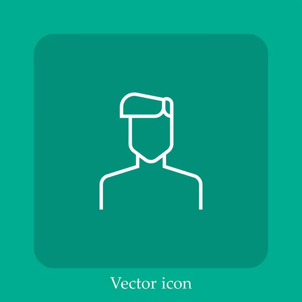 Hair Cut Vector Icon Linear Icon Line Editable Stroke — Stock Vector