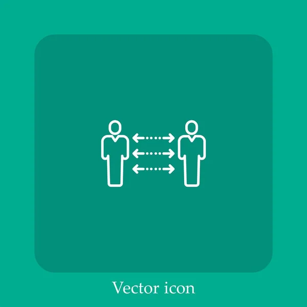 Distance Vector Icon Linear Icon Line Editable Stroke Stock Vector