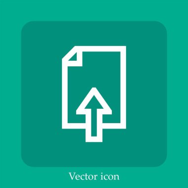 Dosya vektörü simgesi doğrusal simgesi yükle. Düzenlenebilir vuruş çizgisi