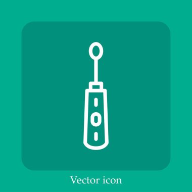 elektrikli diş fırçası vektör simgesi doğrusal simgesi. Düzenlenebilir vuruş çizgisi