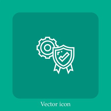 Kalite güvencesi vektör doğrusal simgesi. Düzenlenebilir vuruş çizgisi