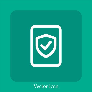 güvenli vektör simgesi doğrusal simgesi. Düzenlenebilir vuruş çizgisi