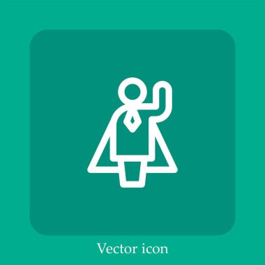 SUPERWOMAN vektör doğrusal simgesi. Düzenlenebilir vuruş çizgisi