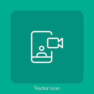 video çağrısı vektör doğrusal simgesi. Düzenlenebilir vuruş ile satır
