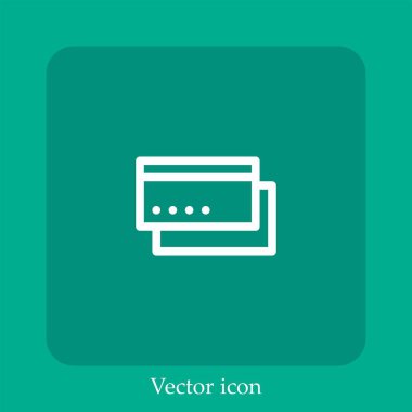 Kredi kartı vektör doğrusal simgesi. Düzenlenebilir vuruş ile satır