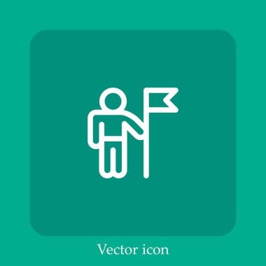 bayrak vektör doğrusal simgesi. Düzenlenebilir vuruş ile satır