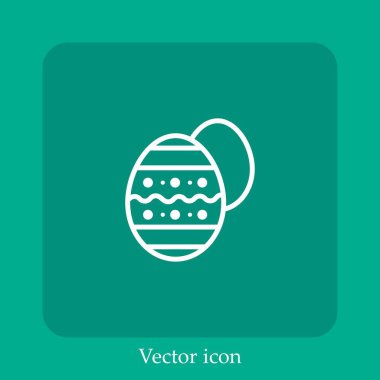Paskalya yumurtası vektör simgesi doğrusal simgesi. Düzenlenebilir vuruş çizgisi