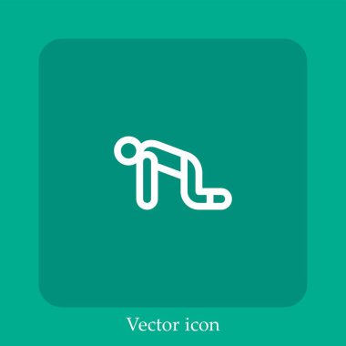 yoga vektör doğrusal simgesini poz ver. Düzenlenebilir vuruş çizgisi