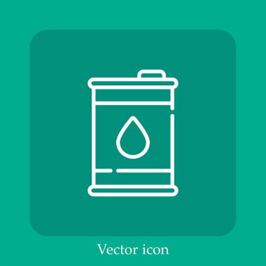 Biyoyakıt vektör doğrusal simgesi. Düzenlenebilir vuruş çizgisi