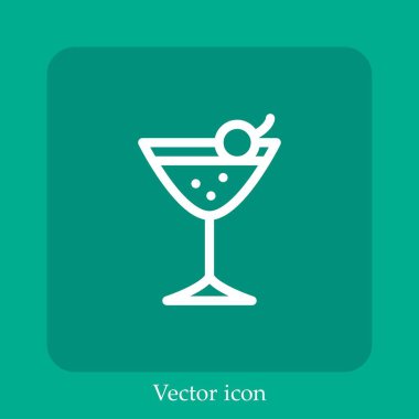 Kokteyl vektör doğrusal simgesi. Düzenlenebilir vuruş ile satır