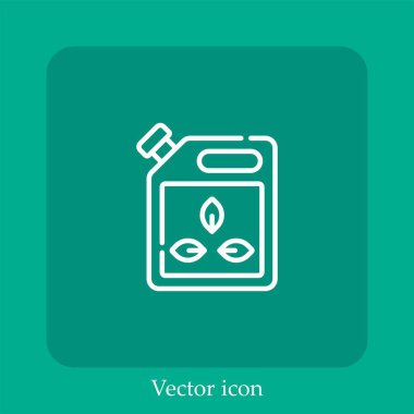 Biyoyakıt vektör doğrusal simgesi. Düzenlenebilir vuruş çizgisi