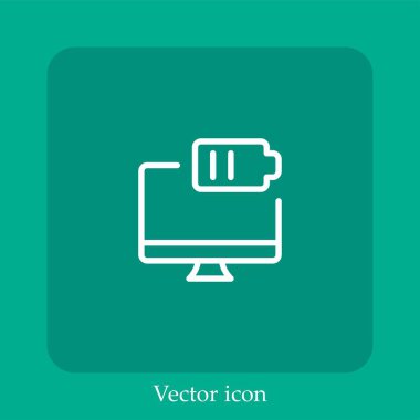 masaüstü vektör simgesi doğrusal simgesi. Düzenlenebilir vuruş çizgisi