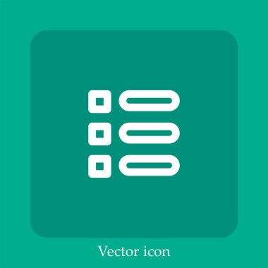 vektör doğrusal simgesini listele. Düzenlenebilir vuruş ile satır