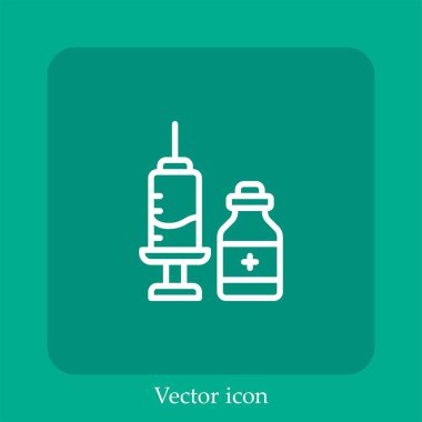 Aşı vektörü simgesi doğrusal simgesi. Düzenlenebilir vuruş çizgisi