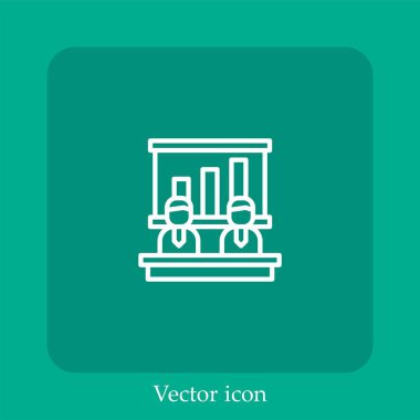 Seminer vektör simgesi doğrusal simgesi. Düzenlenebilir vuruş ile satır