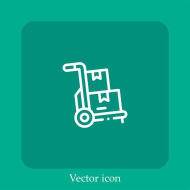 Tramvay vektörü simgesi doğrusal simgesi. Düzenlenebilir vuruş çizgisi