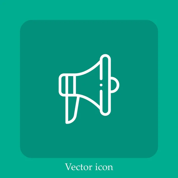 Megaphone Vektorsymbol Lineare Icon Line Mit Editierbarem Strich — Stockvektor