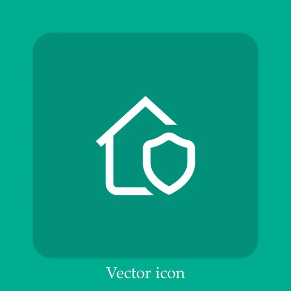 Ícone Vetor Proteção Linear Icon Line Com Curso Editável — Vetor de Stock