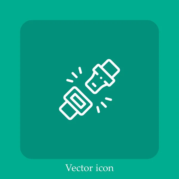 Ícone Vetor Cinto Segurança Linear Icon Line Com Curso Editável — Vetor de Stock