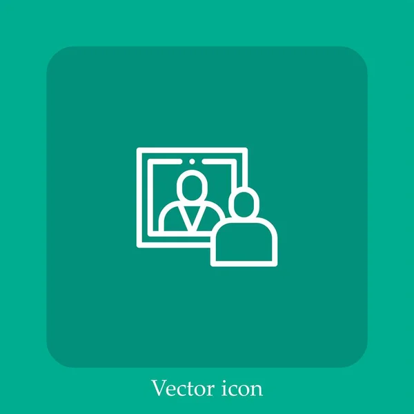 Icône Vectorielle Estime Soi Icône Linéaire Ligne Avec Course Modifiable — Image vectorielle