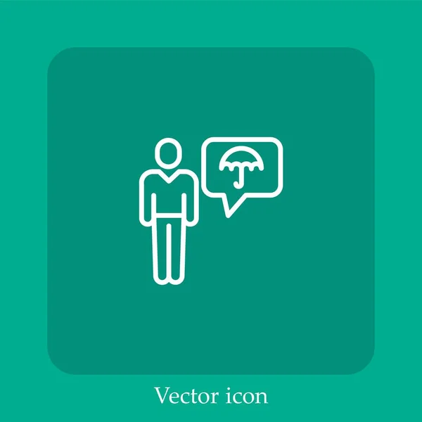 Verkäufer Vektor Symbol Lineare Icon Line Mit Editierbarem Strich — Stockvektor